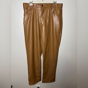 Abercrombie & Fitch 90s Straight ultra high-rise faux leather pants size 32–14S